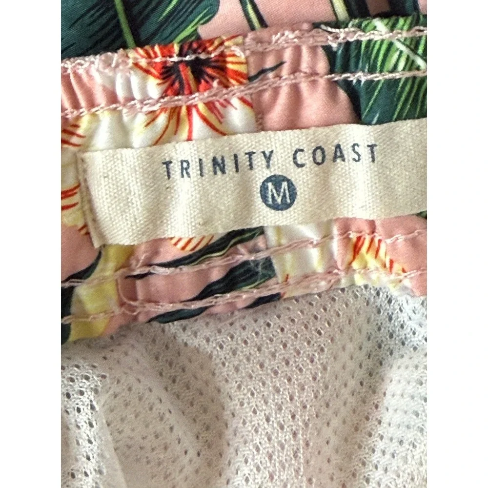Trinity Coast Mens Medium Tropical Swim Trunks Lined Board Shorts Pockets
